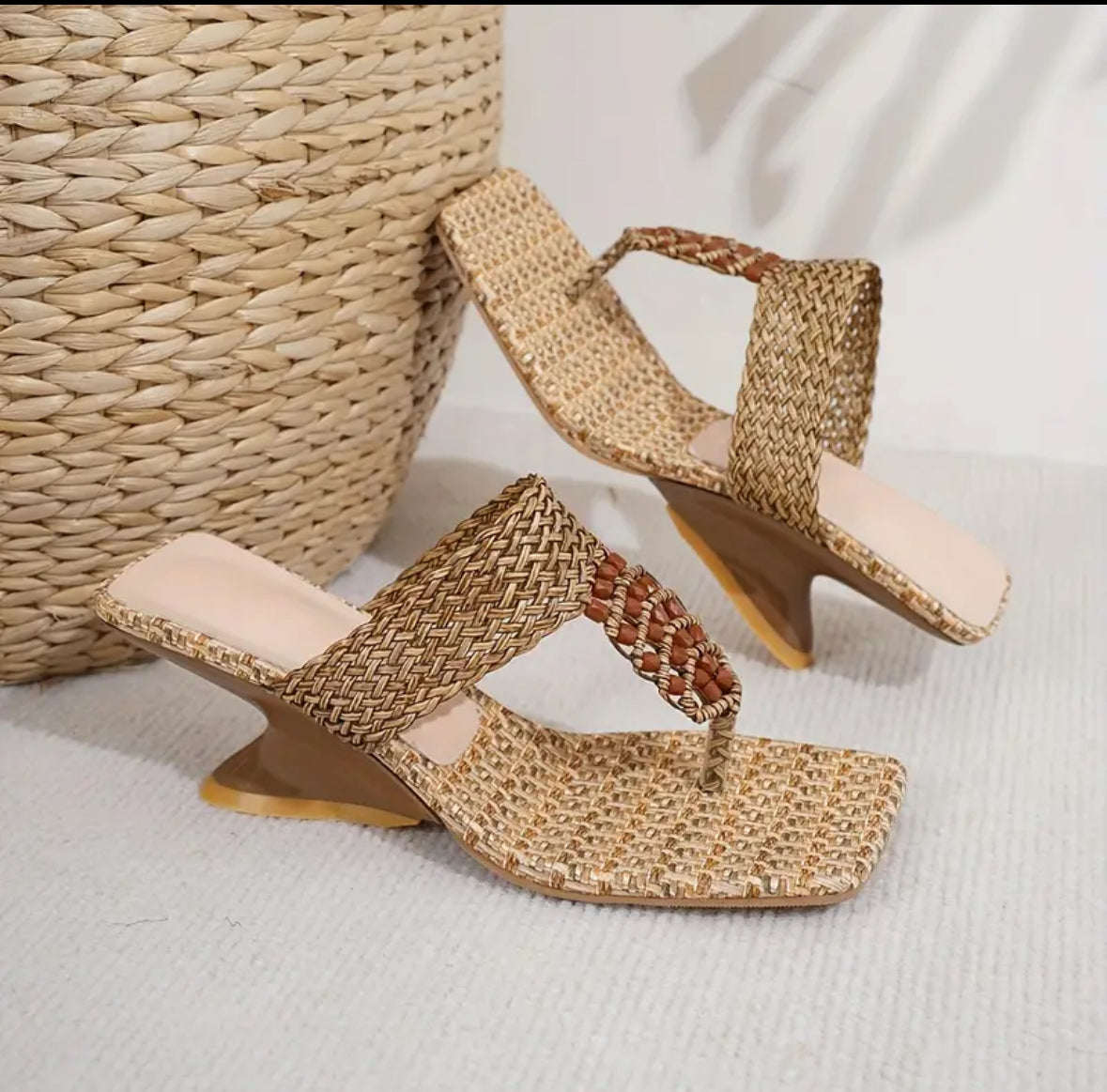 Sandales compensées bohèmes tressées – Éclat Naturel