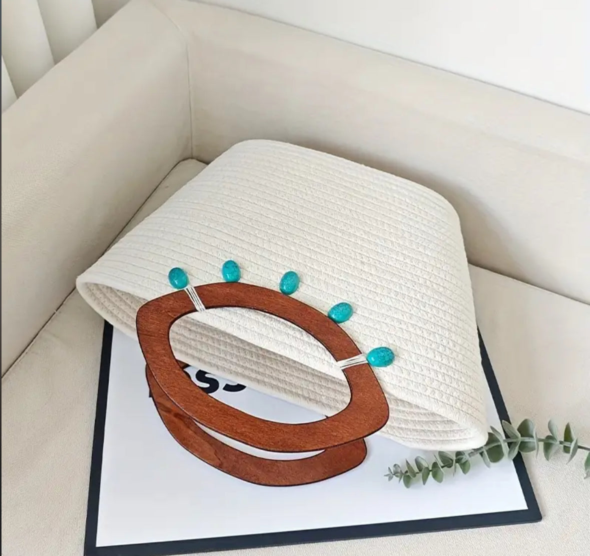“Sac Riviera – Éclat Naturel et Élégance Turquoise”