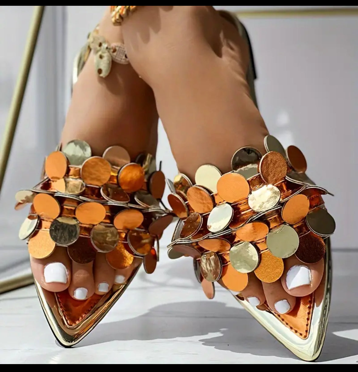 Mules Luxe Or & Cuivre – Éclat Élégant