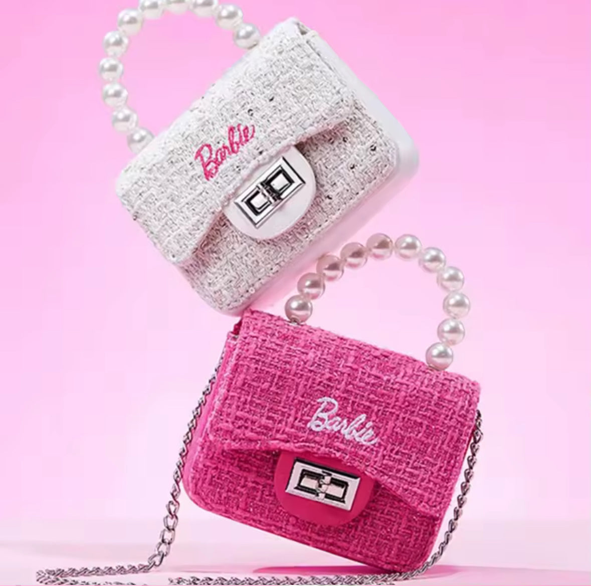 Mini Sac Barbie Perlé – Mode Plage Chic pour Petites Filles (12 cm)
