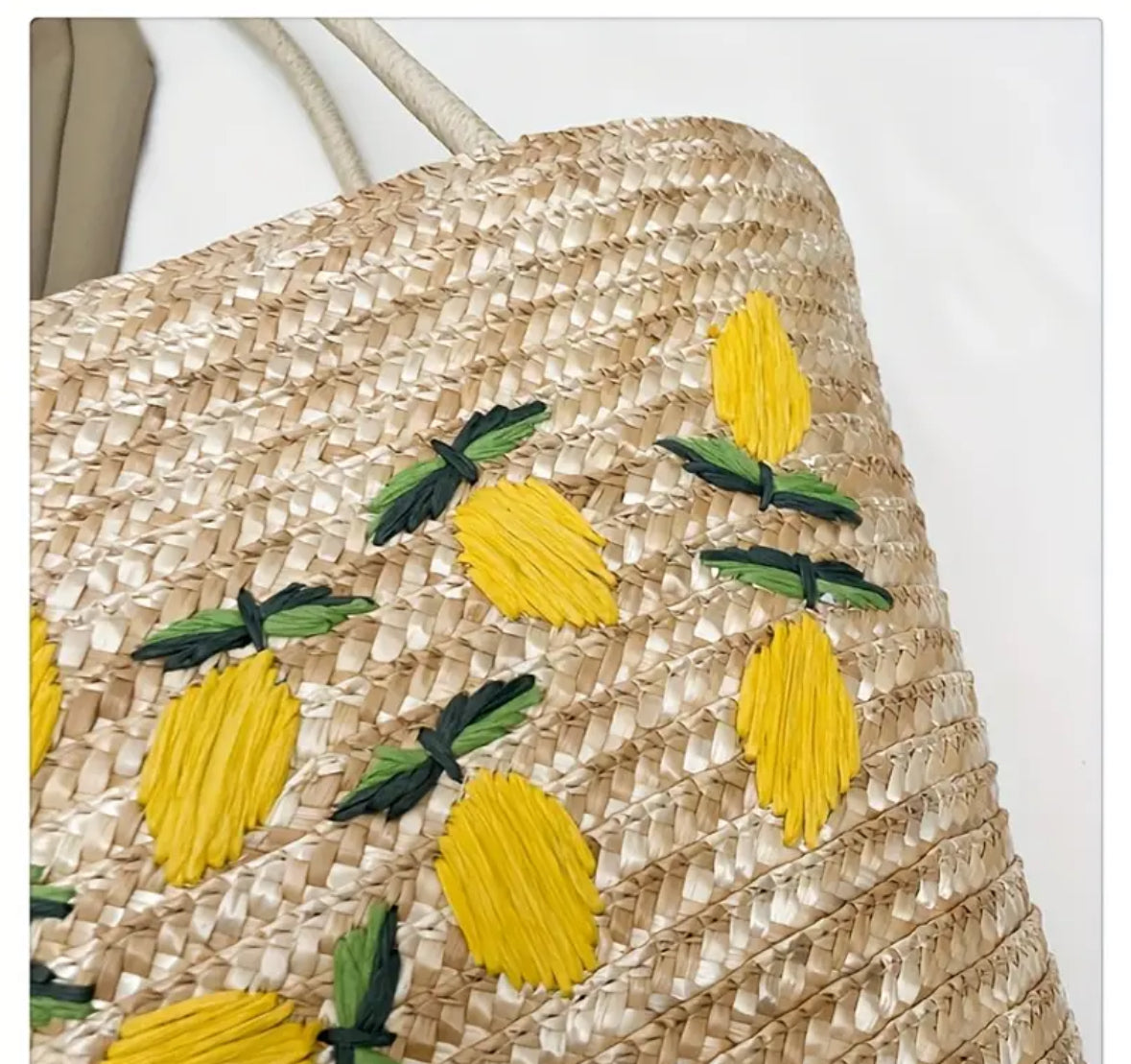 Panier Bohème “Citrons d’Été” – Tissé à la Main