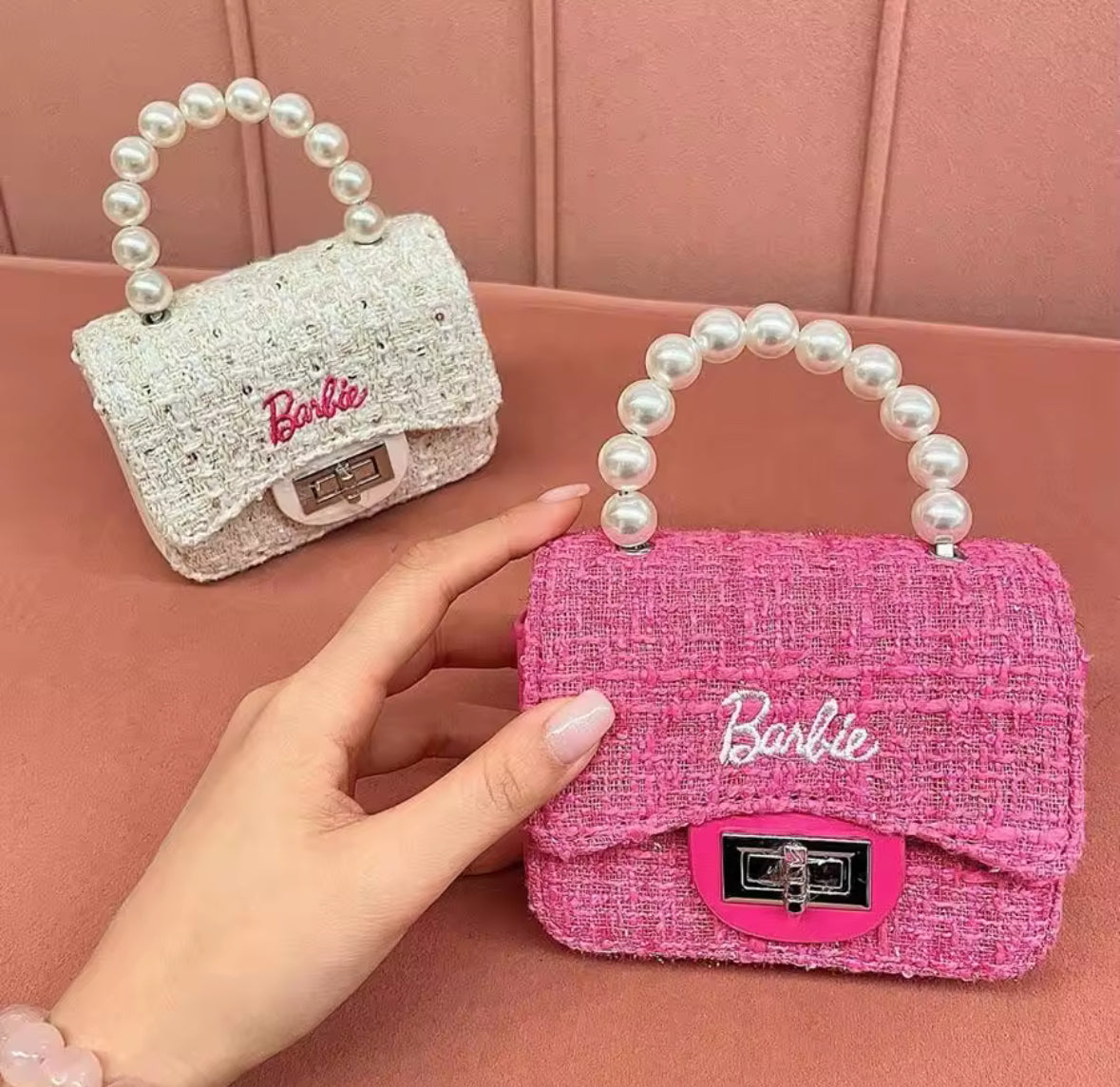 Mini Sac Barbie Perlé – Mode Plage Chic pour Petites Filles (12 cm)