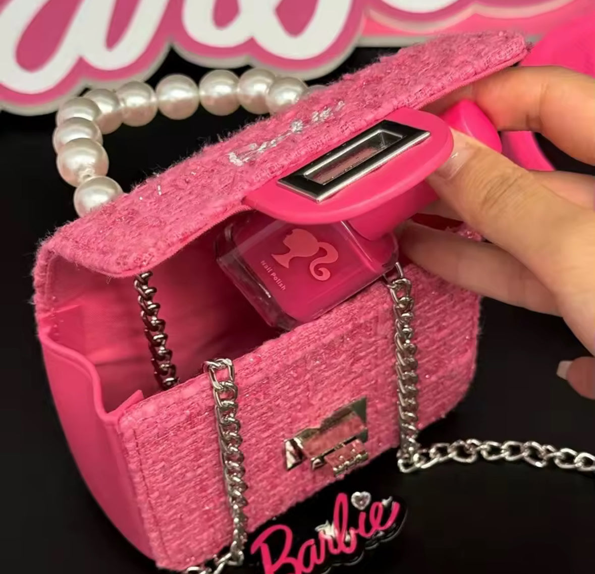 Mini Sac Barbie Perlé – Mode Plage Chic pour Petites Filles (12 cm)