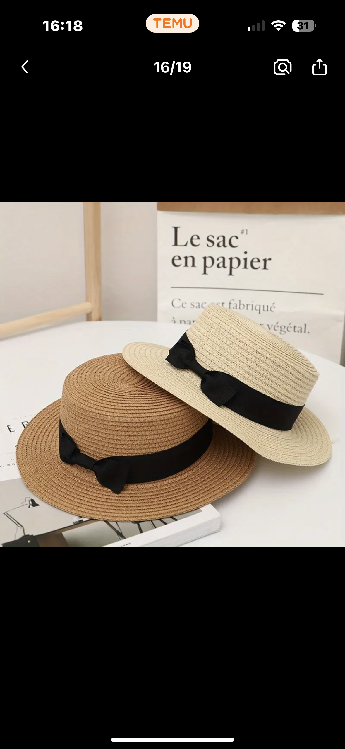Ensemble Plage Élégance – Sac cabas en paille & chapeau à ruban noir